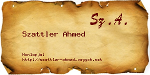 Szattler Ahmed névjegykártya